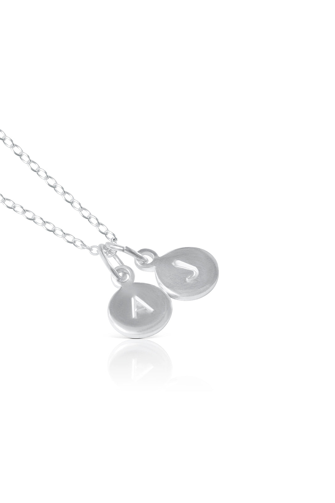 Name Initial Disc Necklace - Silver 