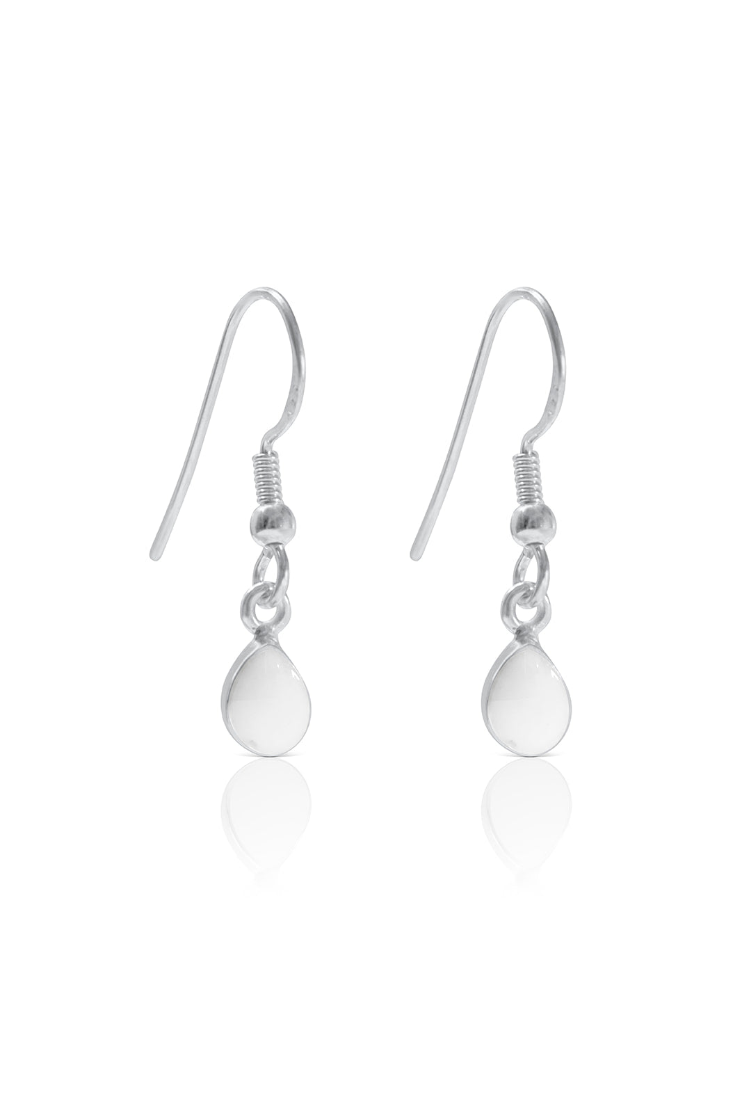 Breastmilk Teardrop Dangle Earrings - Silver 