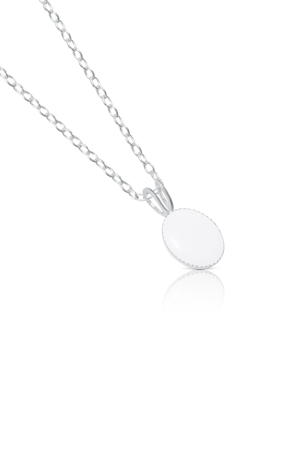 Dainty Oval Breastmilk Pendant Necklace