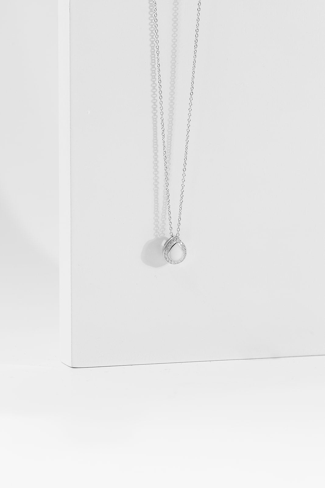 Breastmilk Teardrop Halo Necklace - Silver