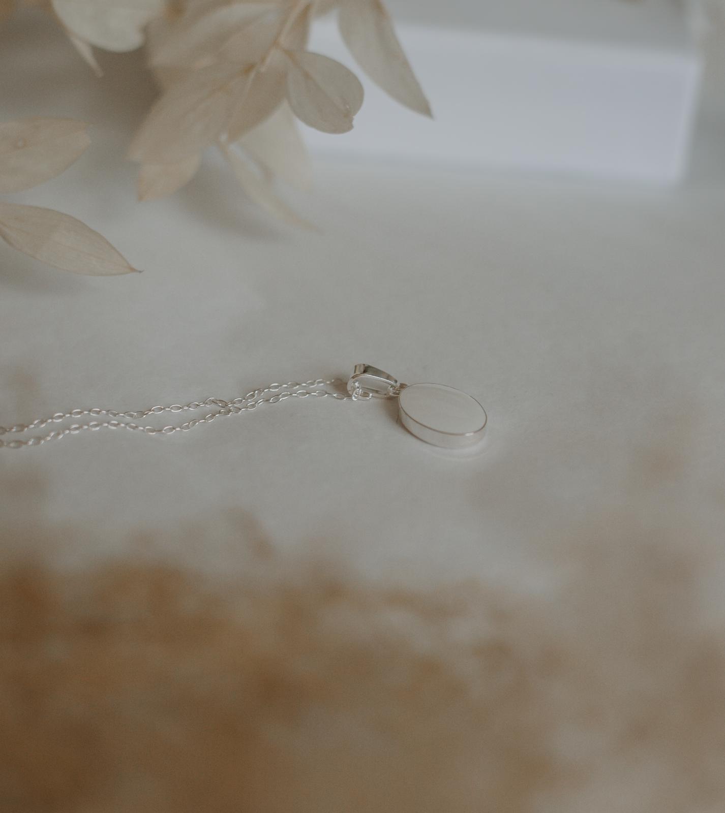 Breastmilk Oval Necklace
