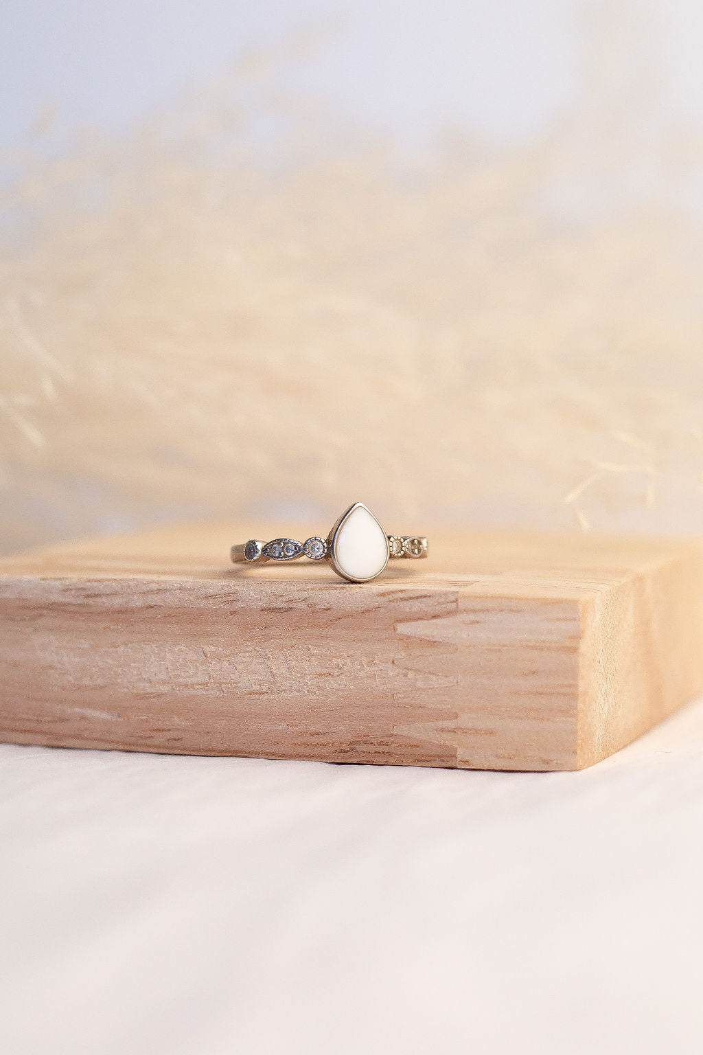 Breastmilk Teardrop Ring - Sparkle - Silver