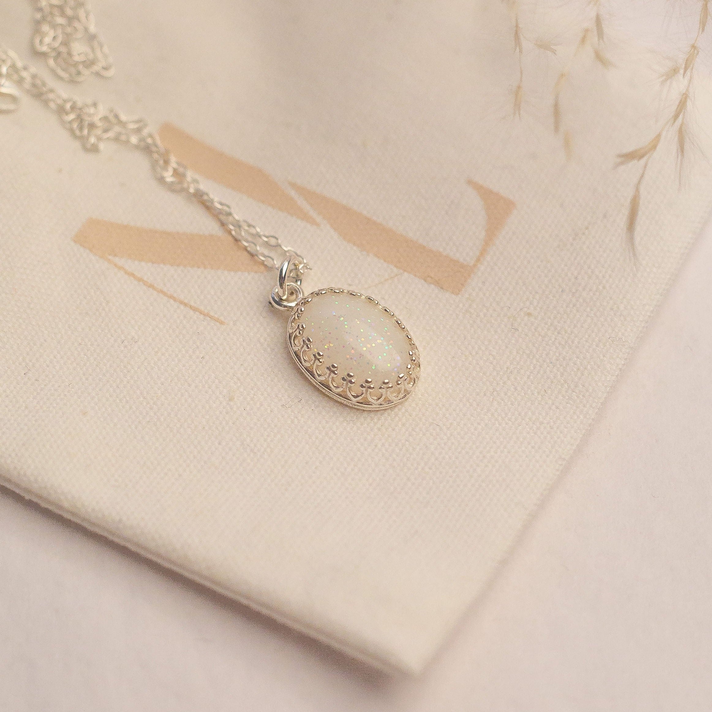 Breastmilk Oval Crown Necklace Pendant